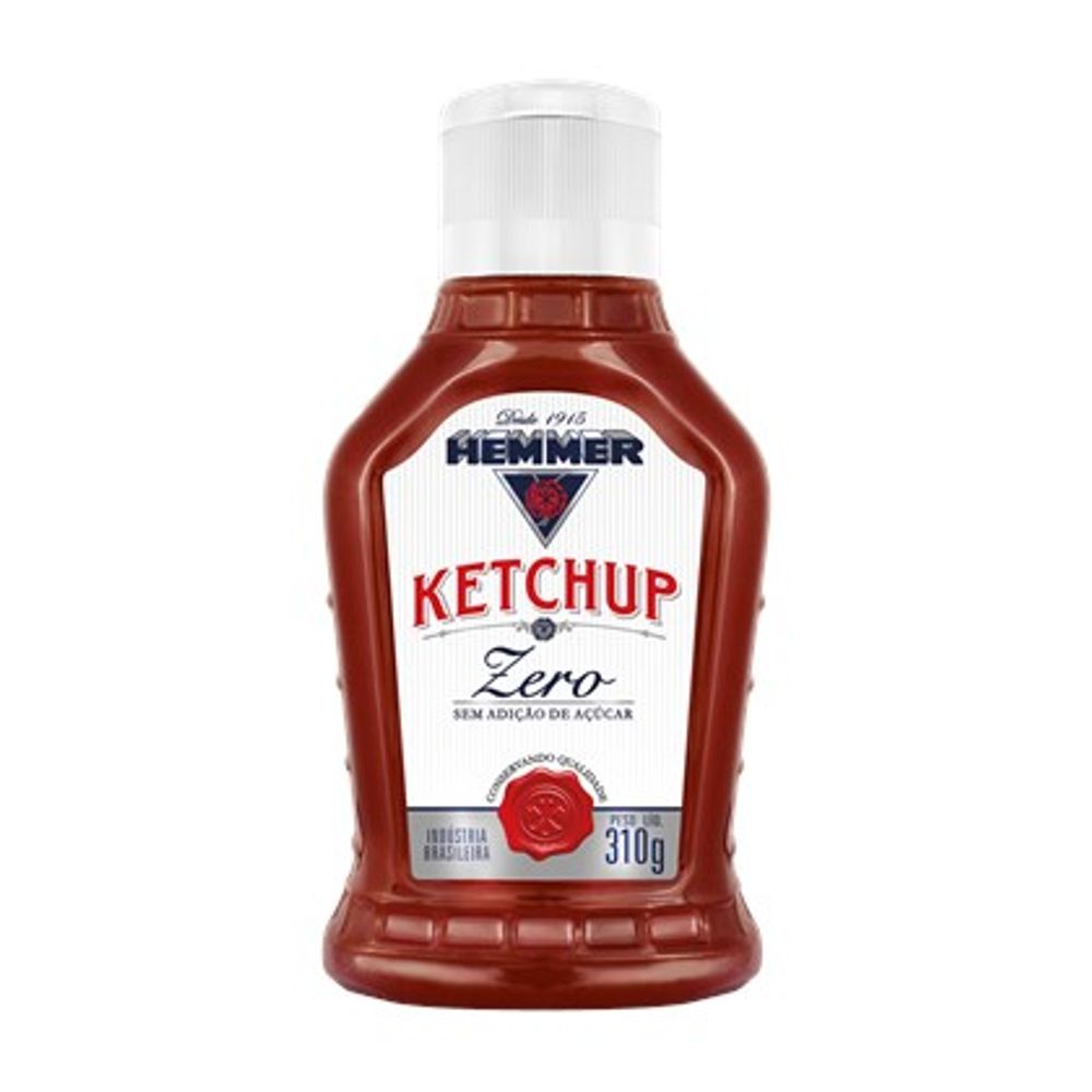Ketchup Hemmer Tradicional Zero Acuçar 310g upside