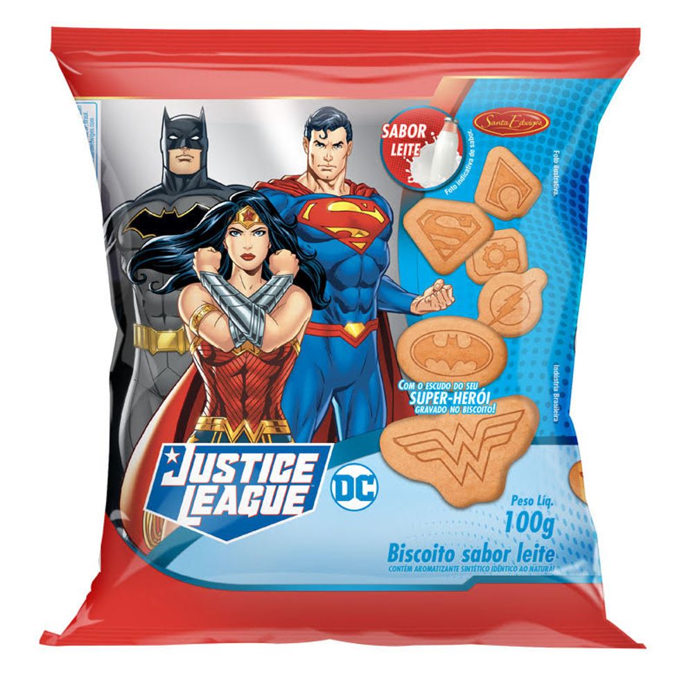 Biscoito Santa Edwiges Leite Liga Da Justiça 100g upside