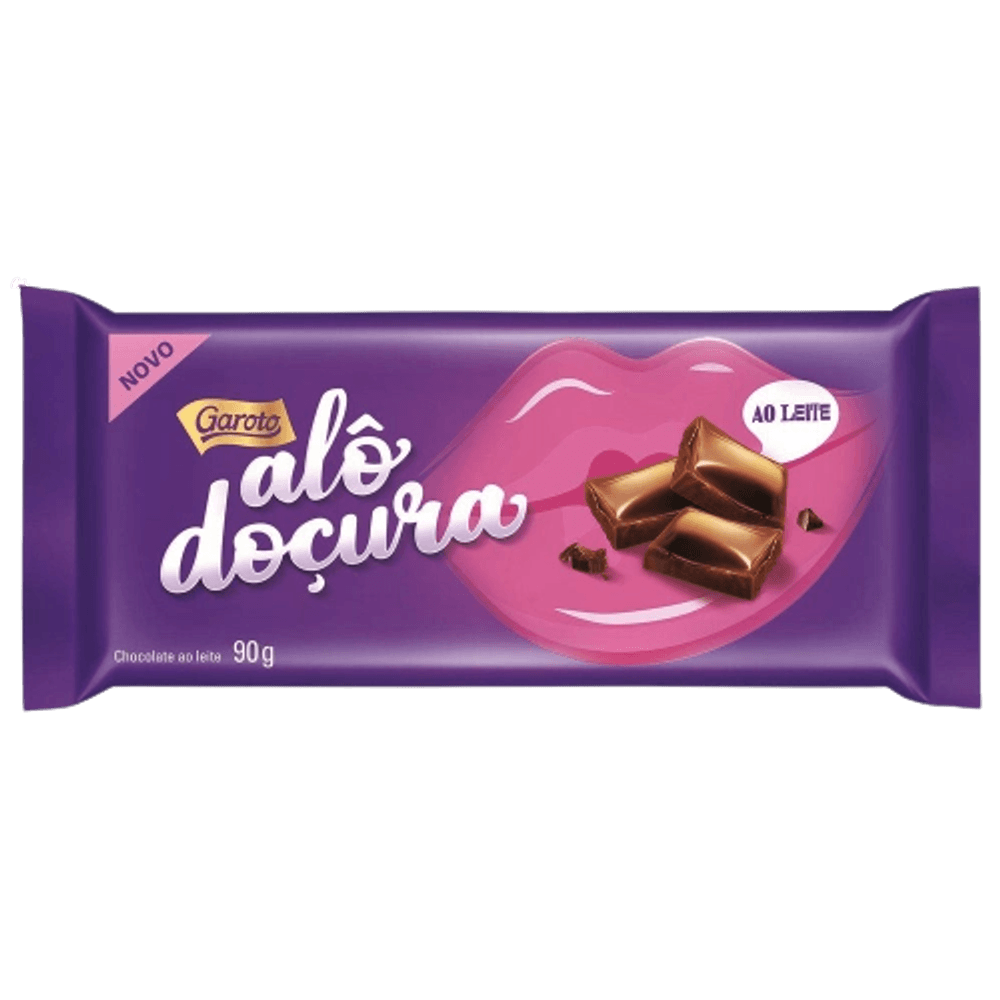 Chocolate Garoto Barra Alô Doçura Chocolate Ao Leite 90g upside