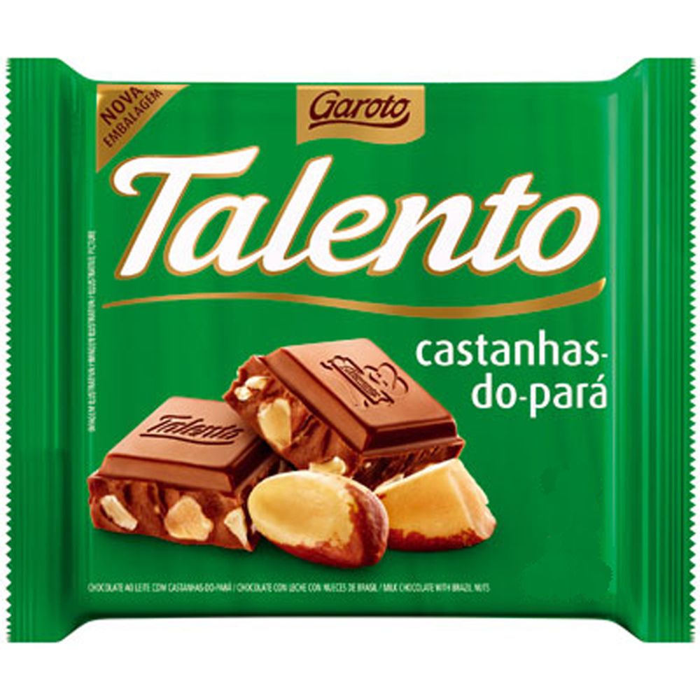 Chocolate Garoto Talento Castanha do Pará 85g upside